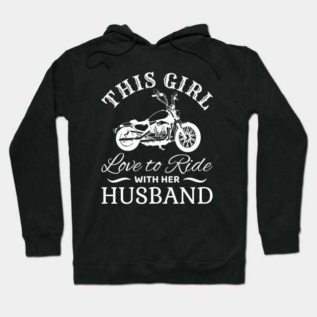 Woman Biker - This Girl Love to Ride With Her Husband Hoodie by Jsimo Designs